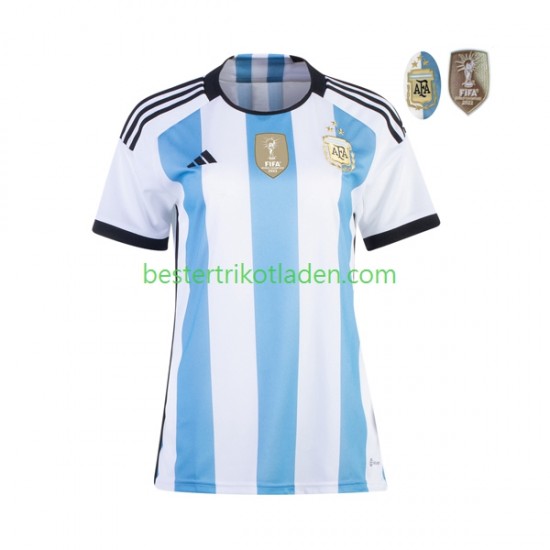 Fußballtrikot Argentinien 3 Stars Heim Trikot Home WM 2022 Kurzarm für Dame
