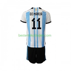 Fußballtrikot Argentinien Di Maria 11 Heim Trikot Home WM 2022 Kurzarm für Kinder
