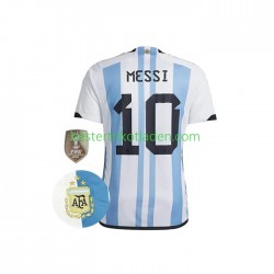 Fußballtrikot Argentinien Messi 10 3 Stars Heim Trikot Home WM 2022 Kurzarm für Herren