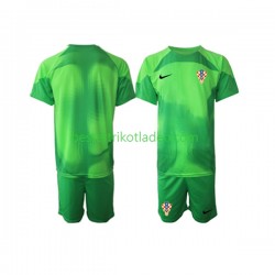 Fußballtrikot Kroatien Torwart Auswärts Trikot Away WM 2022 Kurzarm für Kinder