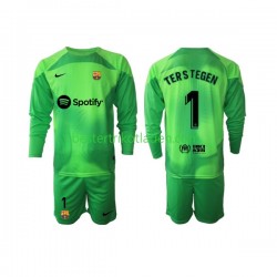 Fußballtrikot FC Barcelona Ter Stegen 1 Torwart Heim Trikot Home 2022-2023 Langarm für Kinder