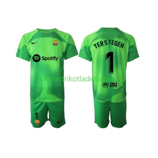 Fußballtrikot FC Barcelona Ter Stegen 1 Torwart Heim Trikot Home 2022-2023 Kurzarm für Kinder