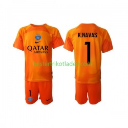 Fußballtrikot Paris Saint-Germain Keylor Navas 1 Torwart Auswärts Trikot Away 2022-2023 Kurzarm für Kinder