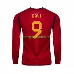 Fußballtrikot Spanien Gavi 9 Heim Trikot Home WM 2022 Langarm für Herren