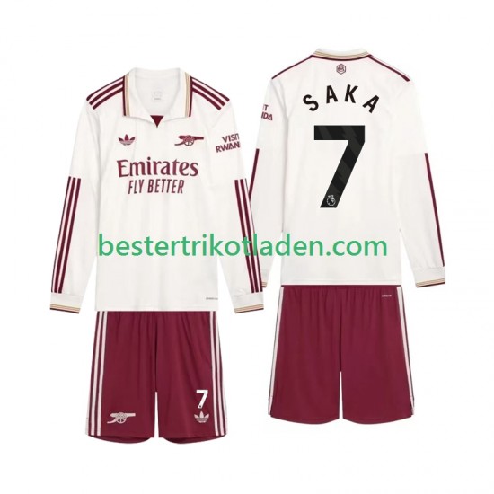 Fußballtrikot Arsenal Saka 7 Ausweich Trikot 3rd 2025-2026 Langarm für Kinder