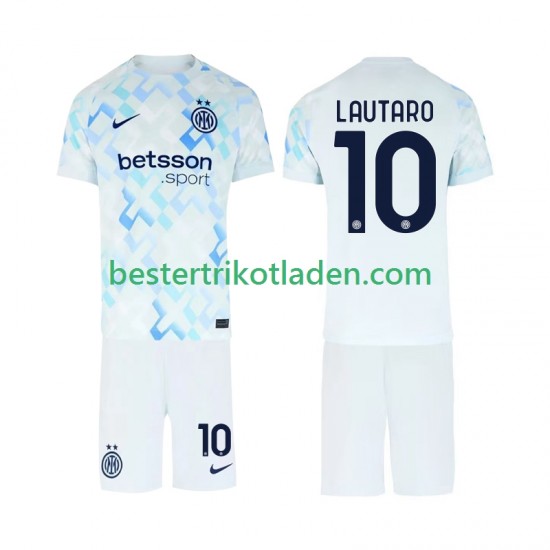 Fußballtrikot Inter Mailand Lautaro Martinez 10 Auswärts Trikot Away 2025-2026 Kurzarm für Kinder