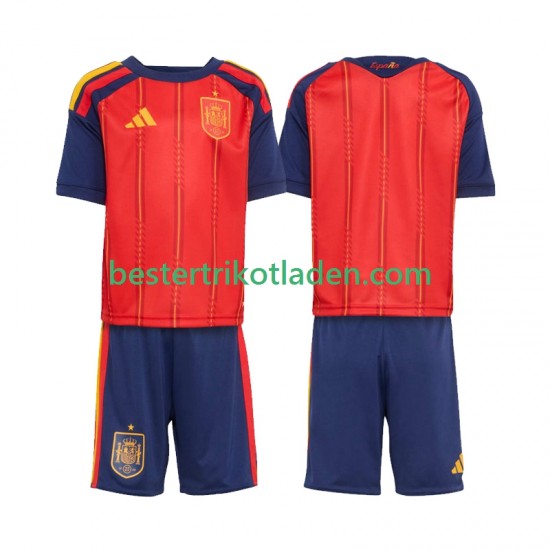 Fußballtrikot Spanien Heim Trikot Home WM 2026 Kurzarm für Kinder