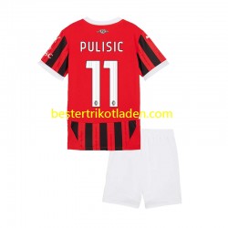 Fußballtrikot AC Mailand Christian Pulisic 11 Heim Trikot Home 2024-2025 Kurzarm für Kinder