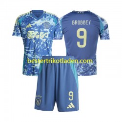 Fußballtrikot Ajax Amsterdam Brian Brobbey 9 Auswärts Trikot Away 2024-2025 Kurzarm für Kinder