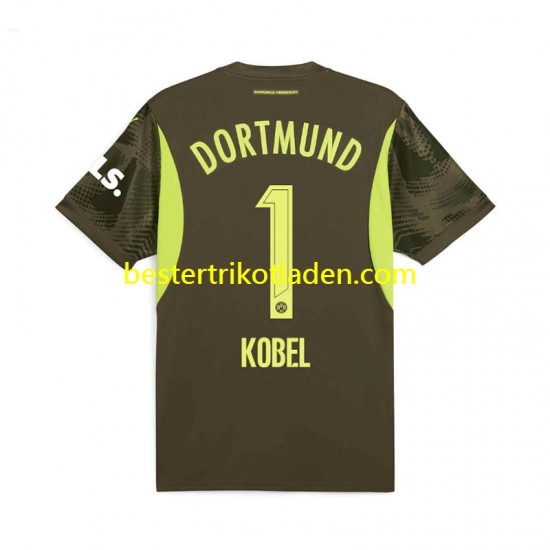 Fußballtrikot Borussia Dortmund Gregor Kobel 1 Torwart Auswärts Trikot Away 2024-2025 Kurzarm für Herren