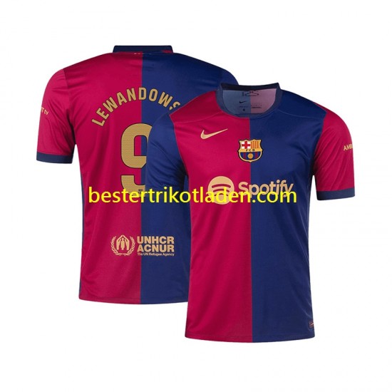 Fußballtrikot FC Barcelona Robert Lewandowski 9 Heim Trikot Home 2024-2025 Kurzarm für Herren