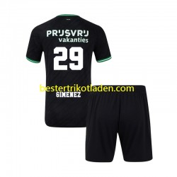 Fußballtrikot Feyenoord Rotterdam Santiago Gimenez 29 Auswärts Trikot Away 2024-2025 Kurzarm für Kinder
