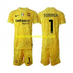 Fußballtrikot Inter Mailand Yann Sommer 1 Torwart Auswärts Trikot Away 2024-2025 Kurzarm für Kinder