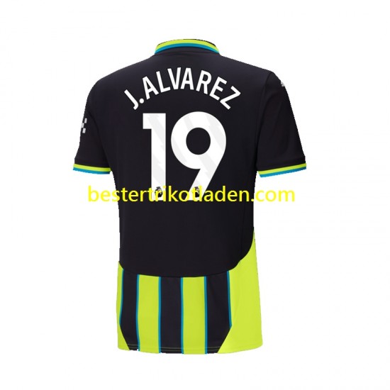 Fußballtrikot Manchester City Julian Alvarez 19 Auswärts Trikot Away 2024-2025 Kurzarm für Herren