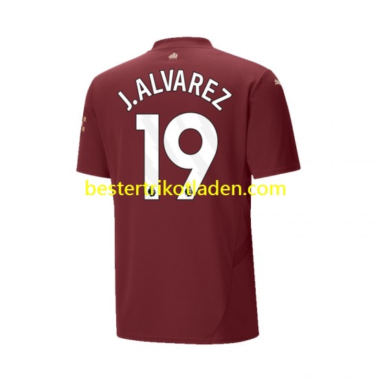 Fußballtrikot Manchester City Julian Alvarez 19 Ausweich Trikot 3rd 2024-2025 Kurzarm für Herren