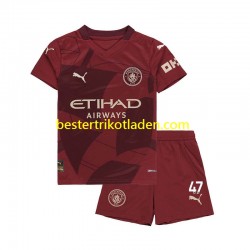 Fußballtrikot Manchester City Phil Foden 47 Ausweich Trikot 3rd 2024-2025 Kurzarm für Kinder