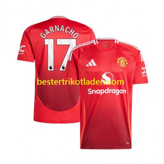 Fußballtrikot Manchester United Alejandro Garnacho 17 Heim Trikot Home 2024-2025 Kurzarm für Herren