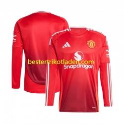 Fußballtrikot Manchester United Heim Trikot Home 2024-2025 Langarm für Herren