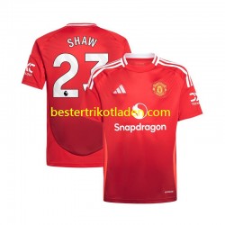Fußballtrikot Manchester United Luke Shaw 23 Heim Trikot Home 2024-2025 Kurzarm für Herren