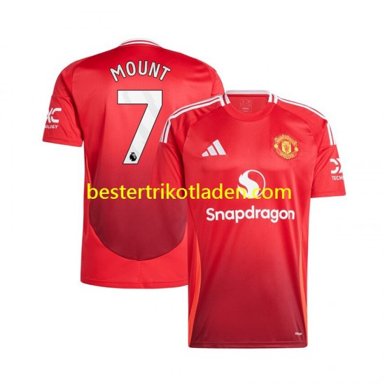 Fußballtrikot Manchester United Mason Mount 7 Heim Trikot Home 2024-2025 Kurzarm für Herren
