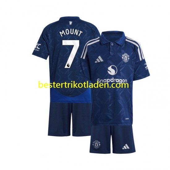 Fußballtrikot Manchester United Mason Mount 7 Auswärts Trikot Away 2024-2025 Kurzarm für Kinder