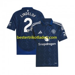 Fußballtrikot Manchester United Victor Lindelof 2 Auswärts Trikot Away 2024-2025 Kurzarm für Herren