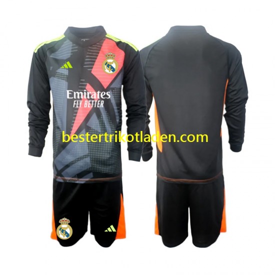 Fußballtrikot Real Madrid Torwart Auswärts Trikot Away 2024-2025 Langarm für Kinder