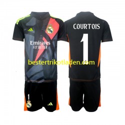 Fußballtrikot Real Madrid Thibaut Courtois 1 Torwart Auswärts Trikot Away 2024-2025 Kurzarm für Kinder