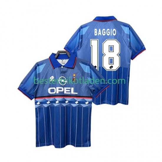 Fußballtrikot AC Mailand BAGGIO 18 1995 1996 Retro Auswärts Trikot Away Kurzarm für Herren