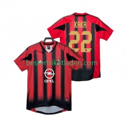 Fußballtrikot AC Mailand KAKA 22 2005 Retro Heim Trikot Home 2004 Kurzarm für Herren