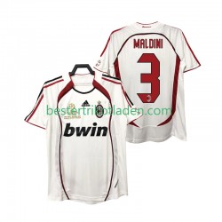 Fußballtrikot AC Mailand MALDINI 3 2007 Retro Auswärts Trikot Away 2006 Kurzarm für Herren