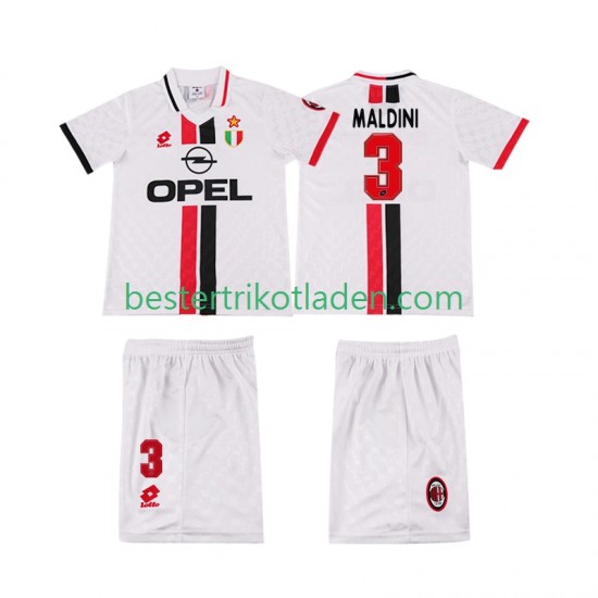 Fußballtrikot AC Mailand MALDINI 3 1996 1997 Retro Auswärts Trikot Away Kurzarm für Kinder