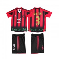 Fußballtrikot AC Mailand MALDINI 3 2005 Retro Heim Trikot Home 2004 Kurzarm für Kinder