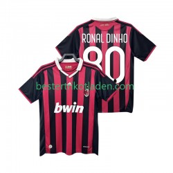 Fußballtrikot AC Mailand RONALDINHO 80 2009 Retro Heim Trikot Home 2010 Kurzarm für Herren