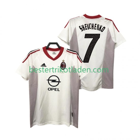 Fußballtrikot AC Mailand SHEVCHENKO 7 2005 Retro Auswärts Trikot Away 2004 Kurzarm für Herren