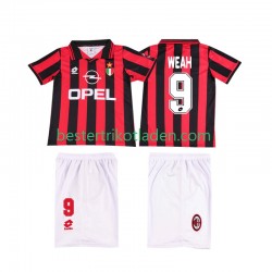 Fußballtrikot AC Mailand WEAH 9 1996 1997 Retro Heim Trikot Home Kurzarm für Kinder