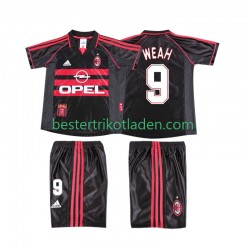 Fußballtrikot AC Mailand WEAH 9 1998 Retro Ausweich Trikot 3rd 1999 Kurzarm für Kinder