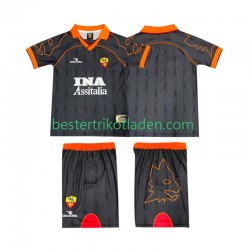 Fußballtrikot AS Rom 2000 Retro Auswärts Trikot Away 1999 Kurzarm für Kinder