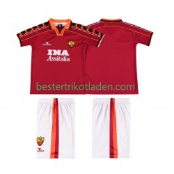 Fußballtrikot AS Rom 1998 Retro Heim Trikot Home 1999 Kurzarm für Kinder