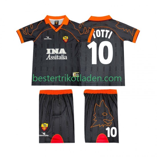 Fußballtrikot AS Rom TOTTI 10 2000 Retro Auswärts Trikot Away 1999 Kurzarm für Kinder