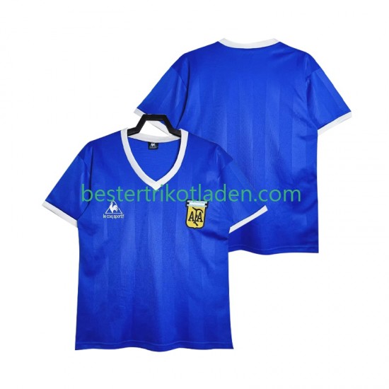 Fußballtrikot Argentinien 1986 Retro Auswärts Trikot Away Kurzarm für Herren