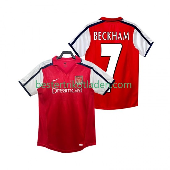 Fußballtrikot Arsenal BECKHAM 7 2001 2002 Retro Heim Trikot Home Kurzarm für Herren