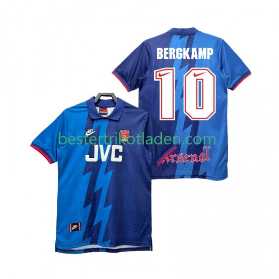 Fußballtrikot Arsenal BERGKAMP 10 1995 1996 Retro Auswärts Trikot Away Kurzarm für Herren