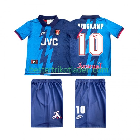 Fußballtrikot Arsenal BERGKAMP 10 1995 1996 Retro Auswärts Trikot Away Kurzarm für Kinder