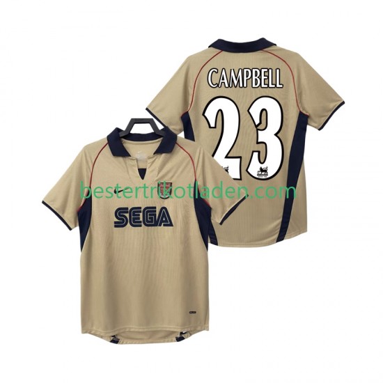 Fußballtrikot Arsenal CAMPBELL 23 2001 2002 Retro Auswärts Trikot Away Kurzarm für Herren