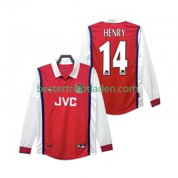 Fußballtrikot Arsenal Henry 14 1998 Retro Heim Trikot Home 1999 Langarm für Herren