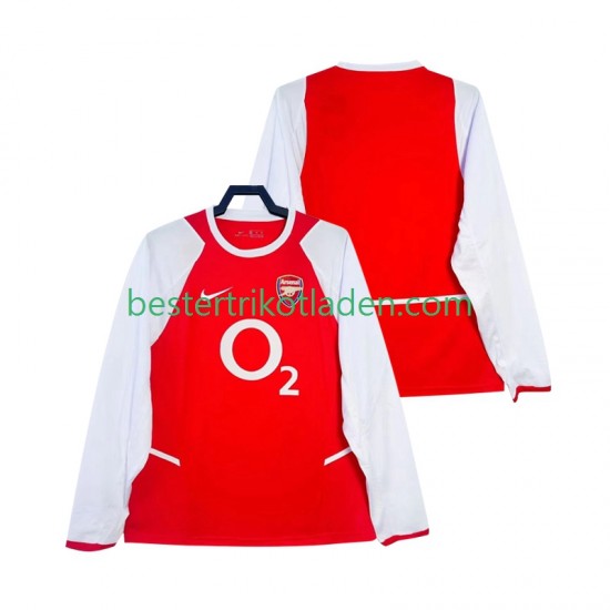 Fußballtrikot Arsenal 2002 2003 Retro Heim Trikot Home Langarm für Herren