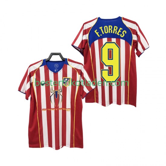 Fußballtrikot Atlético Madrid F TORRES 9 2005 Retro Heim Trikot Home 2004 Kurzarm für Herren