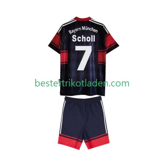 Fußballtrikot FC Bayern München Scholl 7 1997 Retro Heim Trikot Home 1999 Kurzarm für Kinder