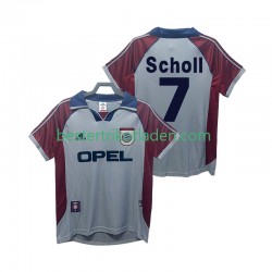 Fußballtrikot FC Bayern München Scholl 7 1998 Retro Ausweich Trikot 3rd 1999 Kurzarm für Herren